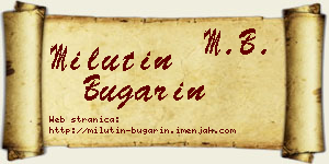 Milutin Bugarin vizit kartica